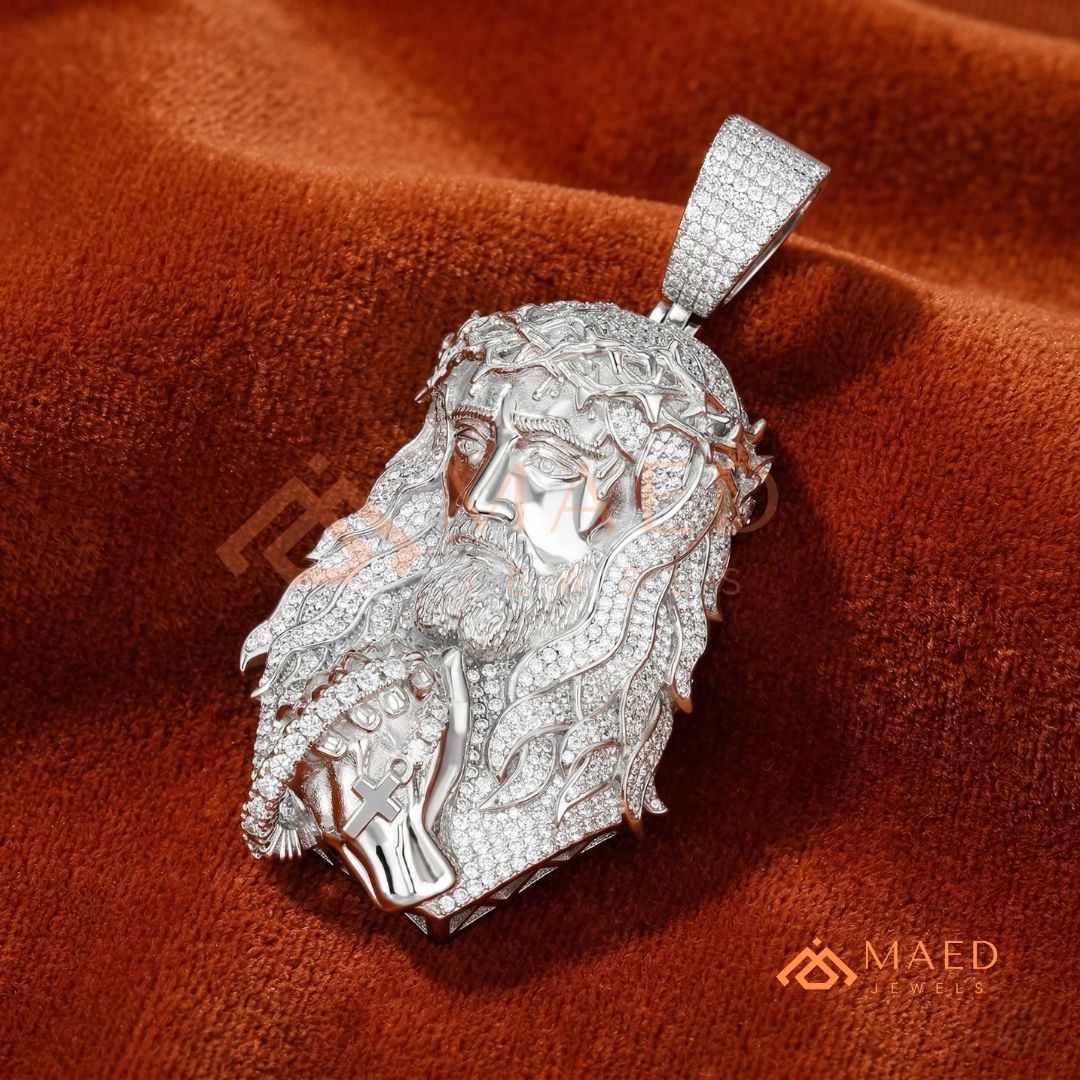 Iced Out Jesus Piece Pendant | 14K Gold, Rose Gold & Sterling Silver