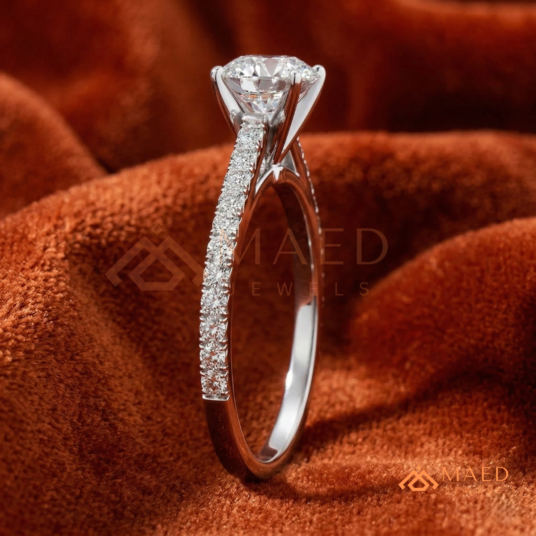 Classic Marquise [Gemstone Type] Solitaire Accent Ring in 14K Yellow Gold, Rose Gold & Silver