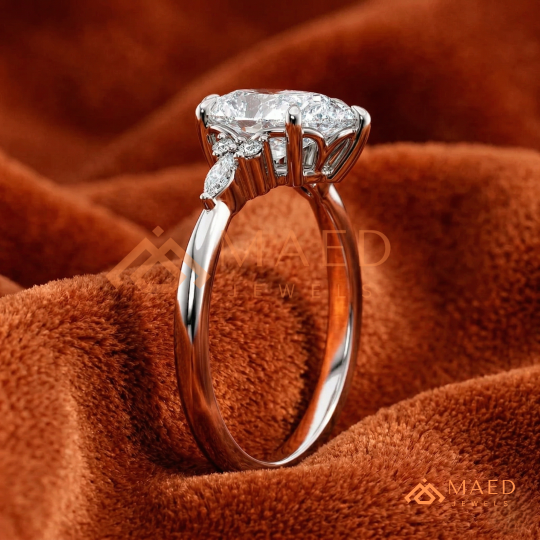 Classic Round Brilliant [Gemstone Type] Tiffany Style Ring in 14K Yellow Gold, Rose Gold & Silver