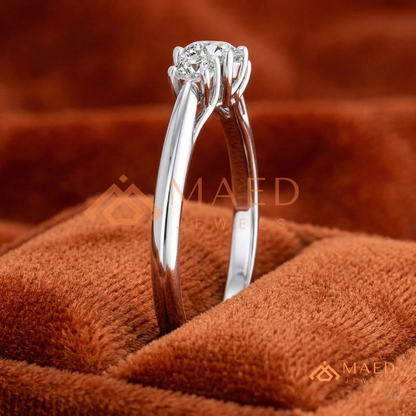 The Trinity Round Brilliant Past Present Future Ring – Silver, 14K Yellow & Rose Gold