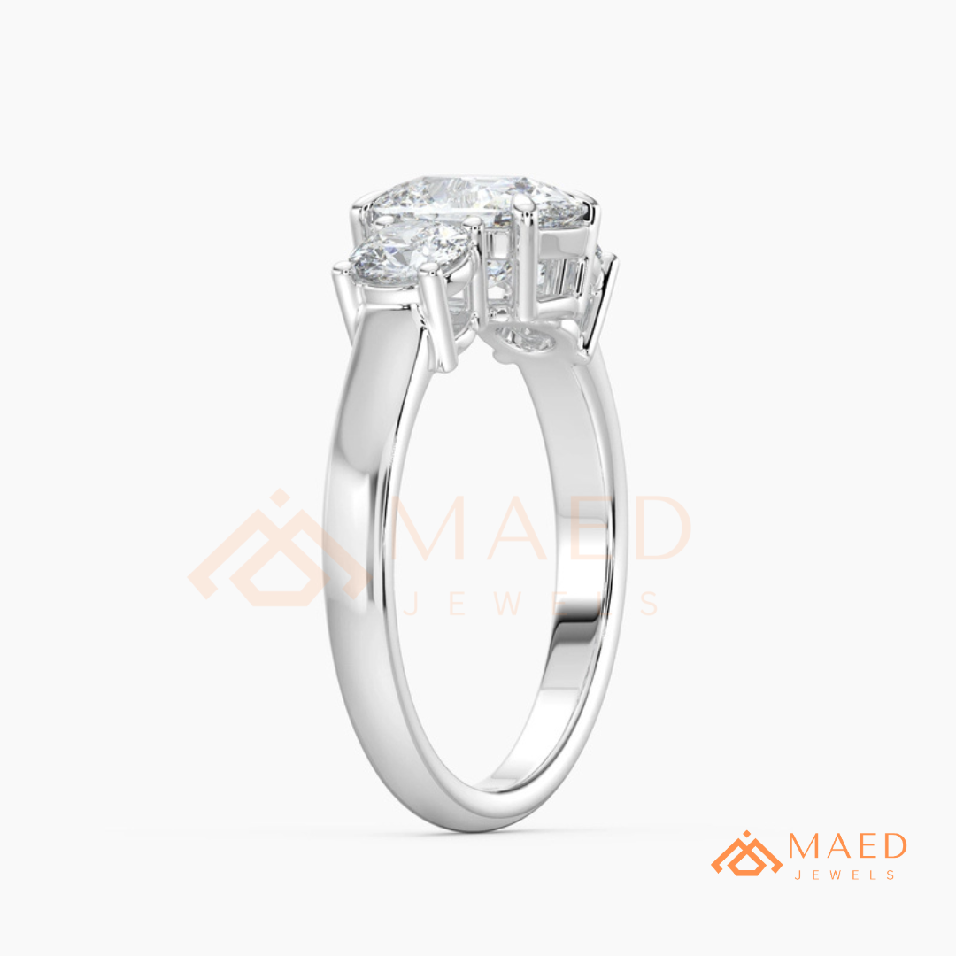 Classic Oval 3-Stone Trilogy Engagement Ring in Gold, Rose Gold & Silver