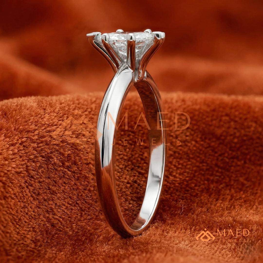 Minimalist Marquise Cut [Gemstone Type] Tapered Solitaire Ring in 14K Yellow Gold, Rose Gold & Silver