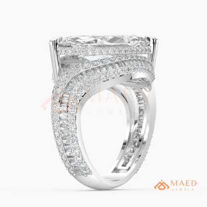 Marquise Cut Bypass Cocktail Ring in Sterling Silver, 14K Gold & 14K Rose Gold