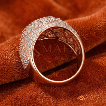 The Solace Wave Band | Tension-Set Floating Diamond Ring