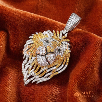 Majestic Lion Head Statement Pendant – Iced Out Diamond-Style Medallion