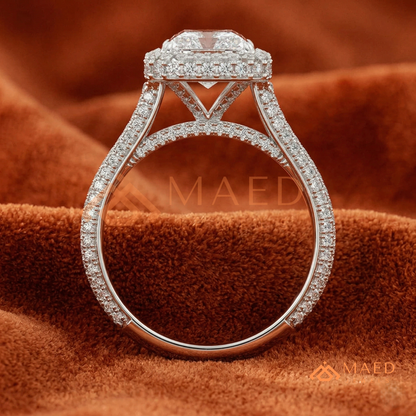Radiant Cut Halo Engagement Ring in Sterling Silver, 14K Gold & 14K Rose Gold