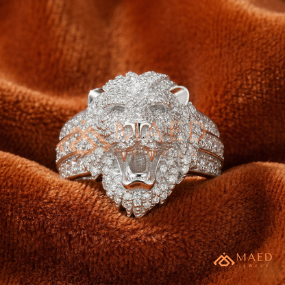 Men's Iced-Out Concentric Circle Dome Ring | Silver, 14K Gold & Rose Gold