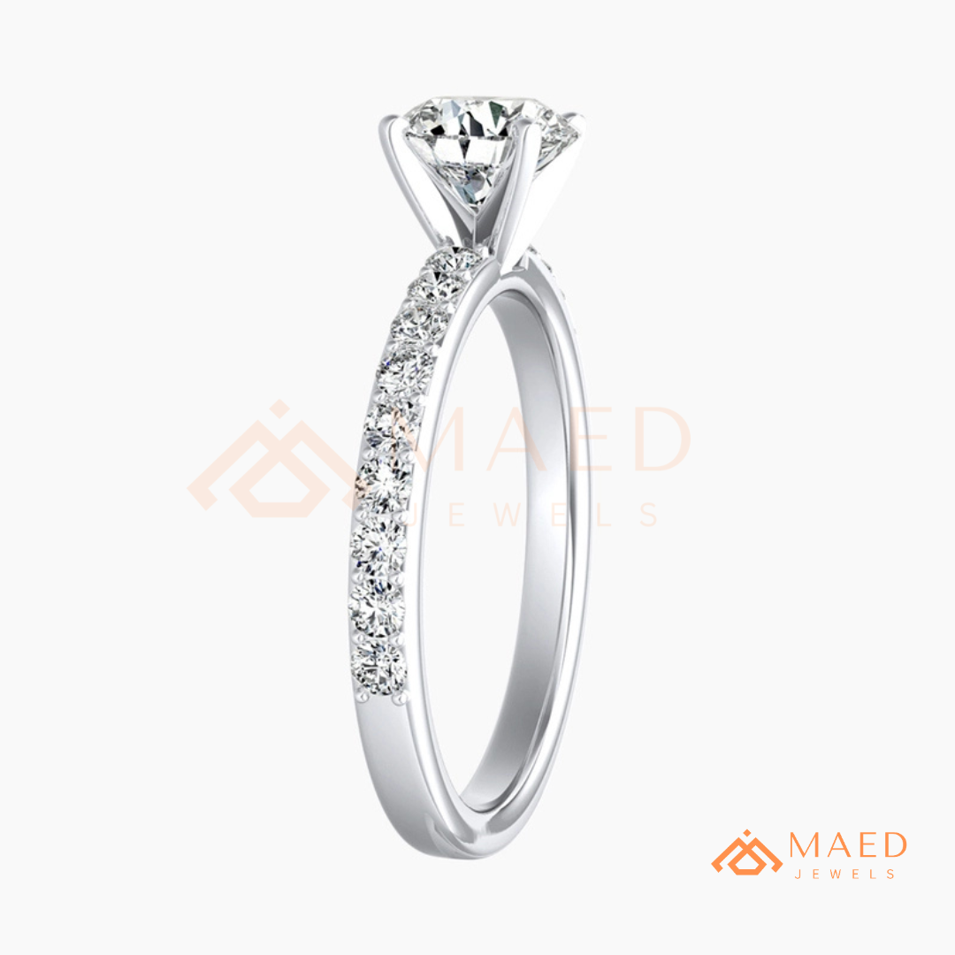 Premium Halo Engagement Ring | Oval, Radiant & Princess Cut Pavé Bands