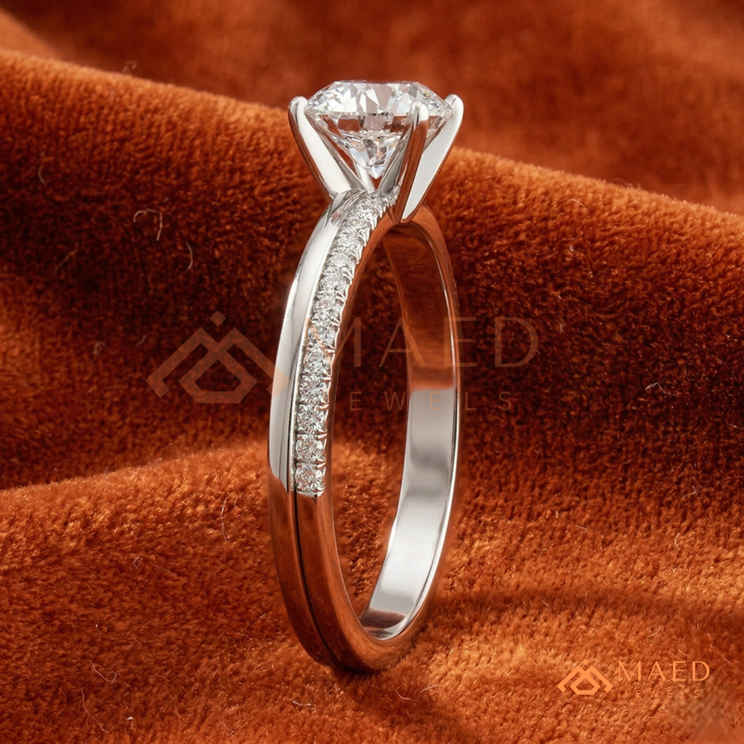 Marquise Cut Split Shank Engagement Ring in Sterling Silver, 14k Gold, or 14k Rose Gold