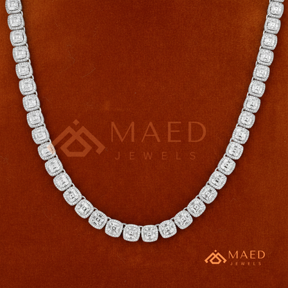 Halo-Set Tennis Chain