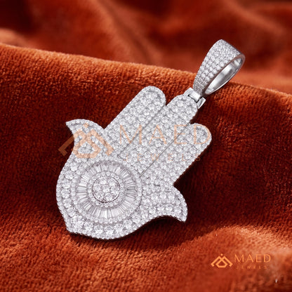 Iced Out Hamsa Hand Statement Pendant – Protective Symbol Medallion