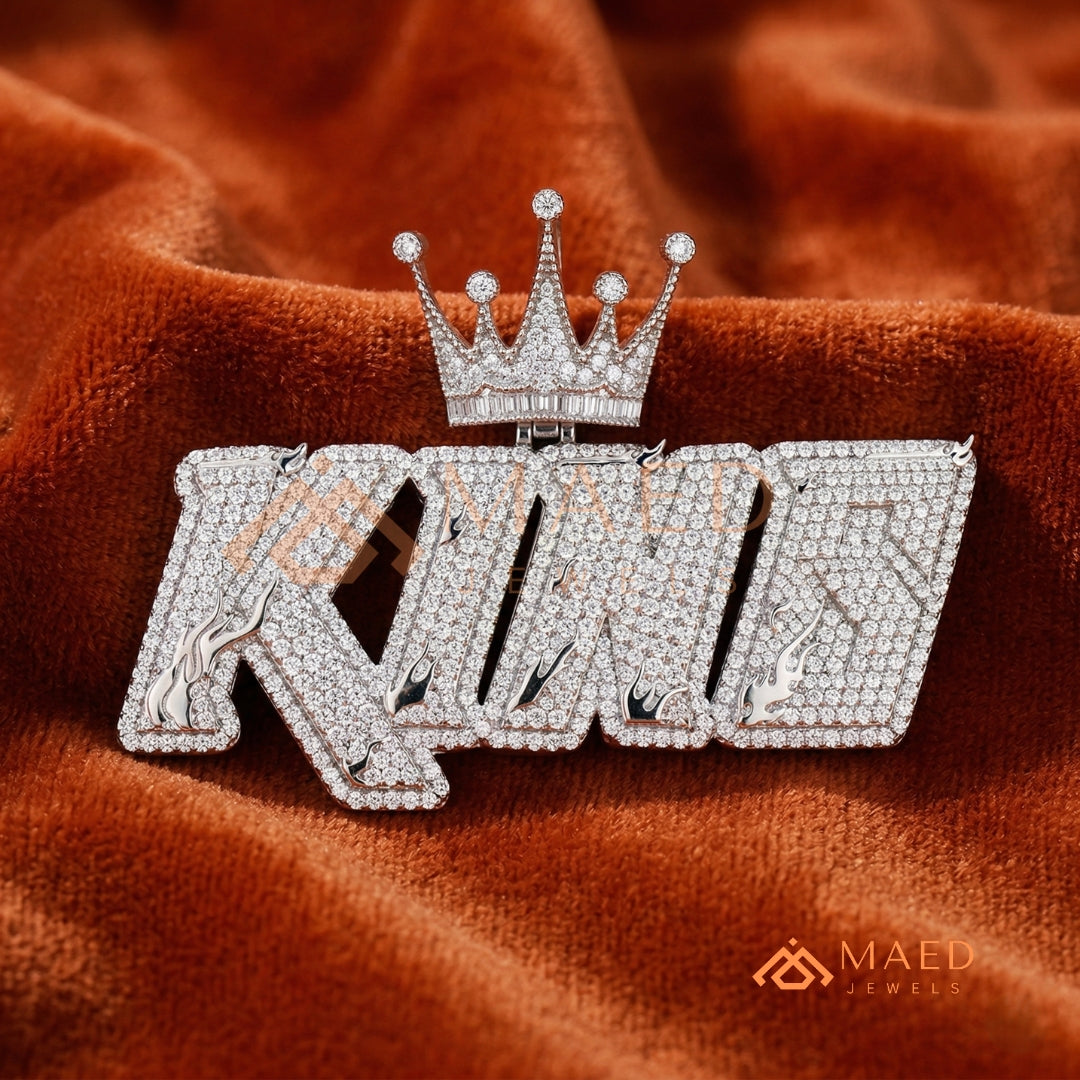 The "King" Crown Diamond Pendant – Custom Hip Hop Jewelry