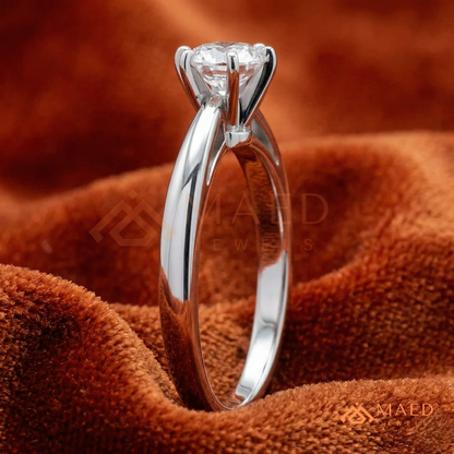 Classic Round Brilliant [Gemstone Type] Tiffany Style Ring in 14K Yellow Gold, Rose Gold & Silver