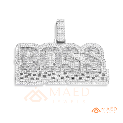 BOSS Luxury Diamond Letter Pendant - Sterling Silver, 14K Gold & Rose Gold