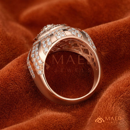 Men's Statement Pave Diamond Dome Ring | Sterling Silver, 14k Gold & Rose Gold