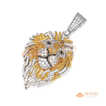 Majestic Lion Head Statement Pendant – Iced Out Diamond-Style Medallion