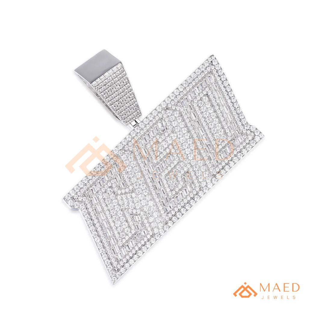 Custom "CEO" Baguette & Round Diamond Iced-Out Pendant in Silver, 14K Gold, & 14K Rose Gold