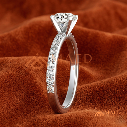 Premium Halo Engagement Ring | Oval, Radiant & Princess Cut Pavé Bands