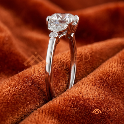 Vintage Marquise Flora Diamond Simulant Ring in 14K Yellow Gold, Rose Gold & Silver