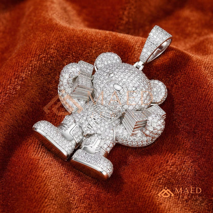 Heavy 3D Multi-Layered Baguette Cross Charm – Fully Flooded
