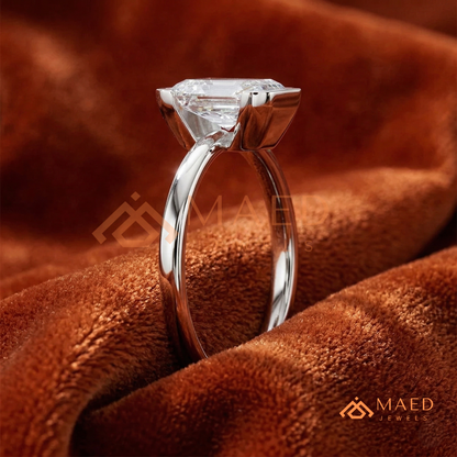 The Rowan Radiant Half-Bezel Engagement Ring – Silver, 14K Yellow & Rose Gold