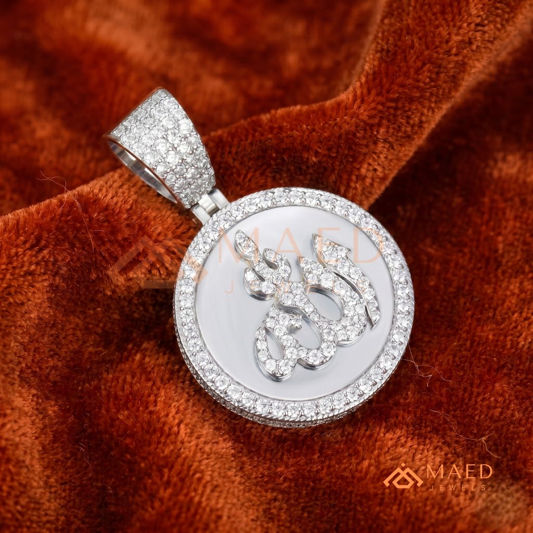 The Divine Pavé Pendant – 14K Gold, Rose Gold & Sterling Silver with Hand-Set Brilliant Diamonds