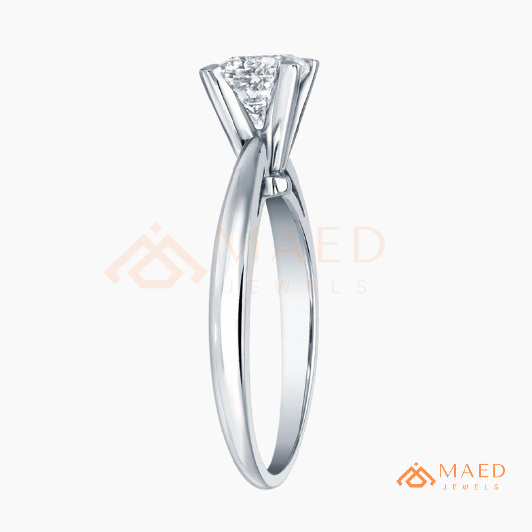 Classic Princess Cut Solitaire Engagement Ring | 14k Gold, Rose Gold & Sterling Silver