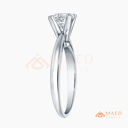 Classic Princess Cut Solitaire Engagement Ring | 14k Gold, Rose Gold & Sterling Silver