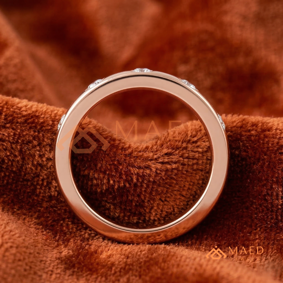Contoured Open-Channel Diamond Ring | Silver, 14K Yellow & Rose Gold