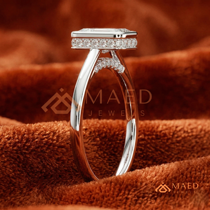 Radiant Cut Diamond Bezel Solitaire Ring | 14k Gold, Rose Gold & Sterling Silver