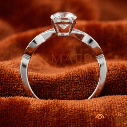 Marquise Accent Solitaire Engagement Ring – Minimalist Diamond Ring