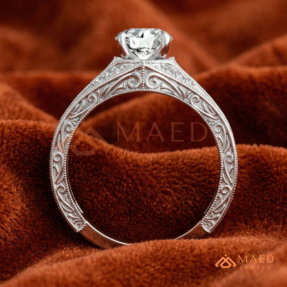 Vintage Filigree Engagement Ring – Art Deco Inspired Diamond Ring