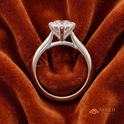 Elongated Oval Cut Solitaire Engagement Ring | 14k Gold, Rose Gold & Sterling Silver