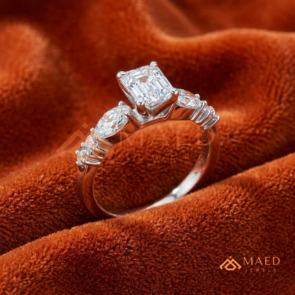 Devotion Oval and Pear Cut Multi-Stone Ring in 14K Yellow Gold, Rose Gold & Silver