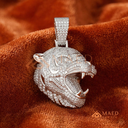 The Roaring Tiger Iced Out Pendant – High-Detail Hip Hop Jewelry