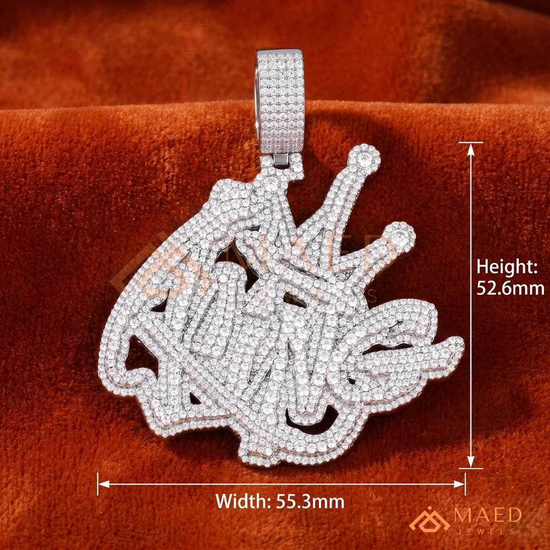 Iced-Out "KING" Crown Pendant – Premium Micro-Pave Diamond Finish