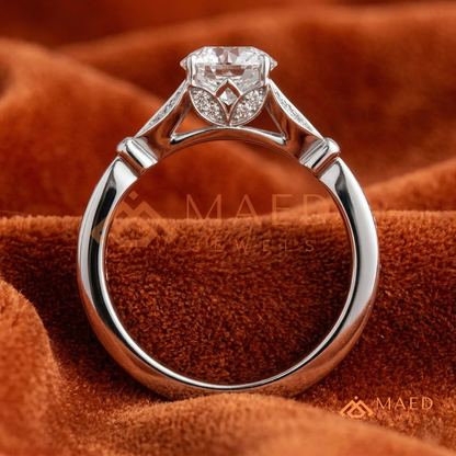 The Grace Radiant Cut Solitaire Engagement Ring with Pave Twist Band in Silver, 14K Gold & 14K Rose Gold