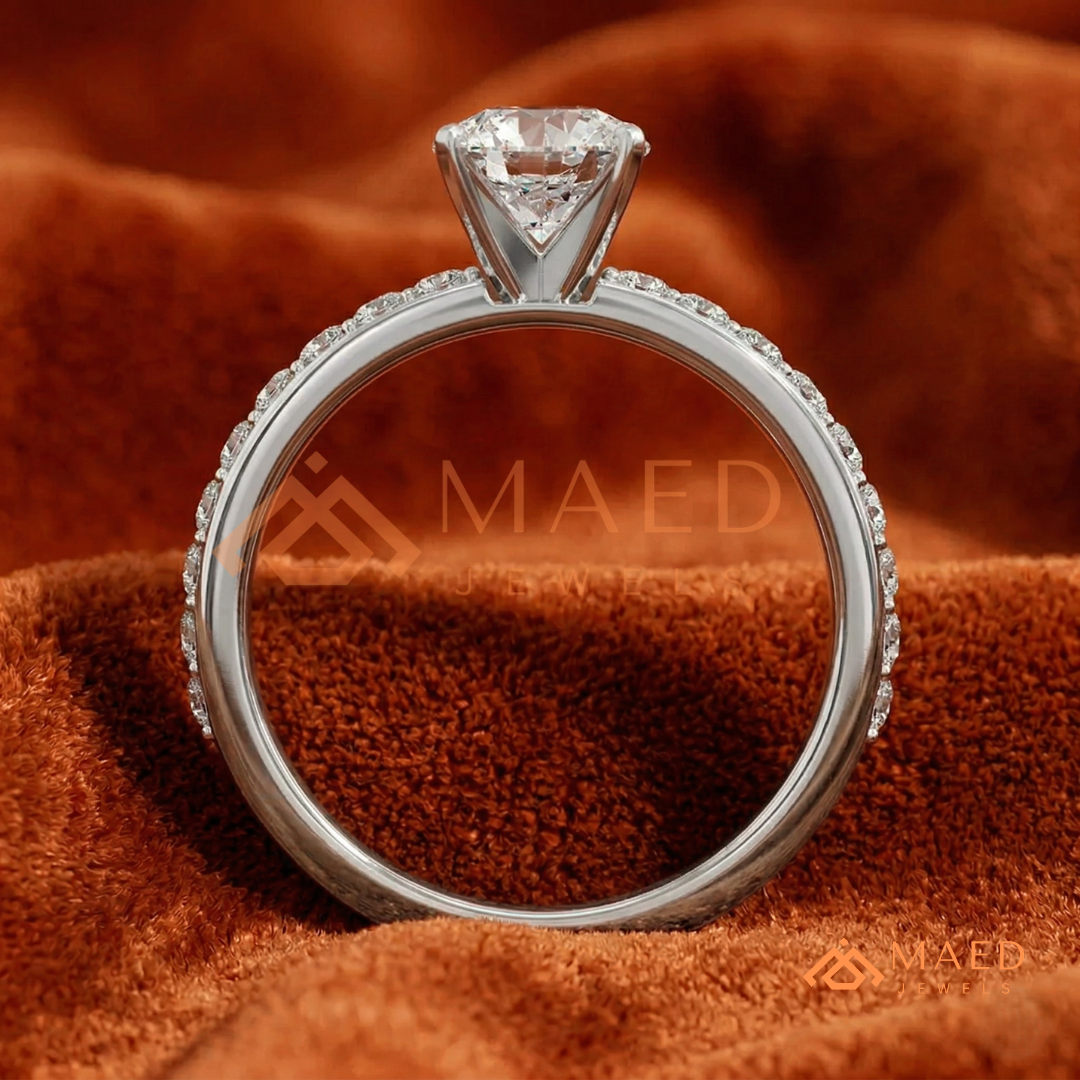 Romantic Heart Cut Bypass Engagement Ring with Swirl Pavé Band