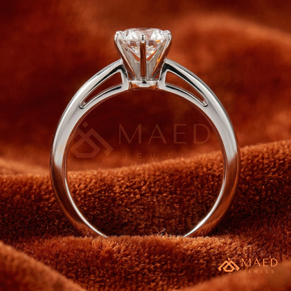 Classic Round Brilliant [Gemstone Type] Tiffany Style Ring in 14K Yellow Gold, Rose Gold & Silver