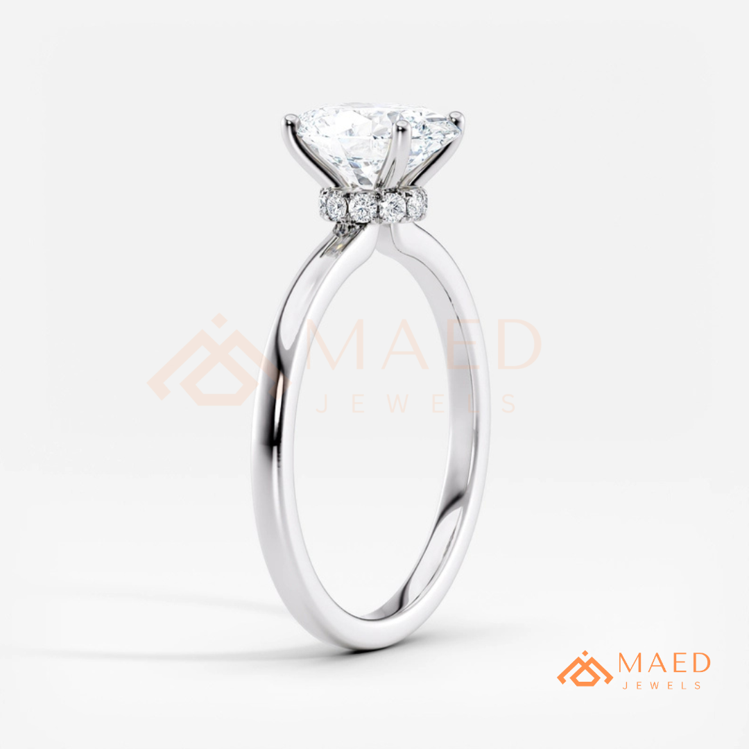 Classic Oval Cut Solitaire Engagement Ring in Silver, 14K Gold, & 14K Rose Gold