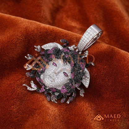Fully Flooded Multi-Color Medusa Head Charm – Exotic Serpent Pendant