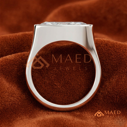 East-West Marquise Cut Bezel Engagement Ring | 14k Gold, Rose Gold & Sterling Silver Modern Solitaire Band