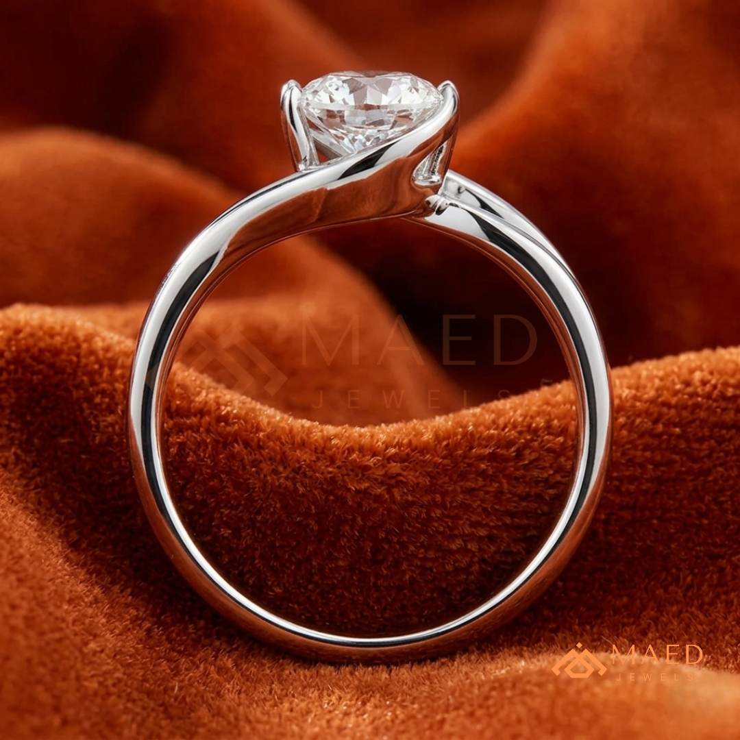Marquise Cut Solitaire Engagement Ring with Multi-Row Pavé Band – Silver, 14K Gold, or 14K Rose Gold