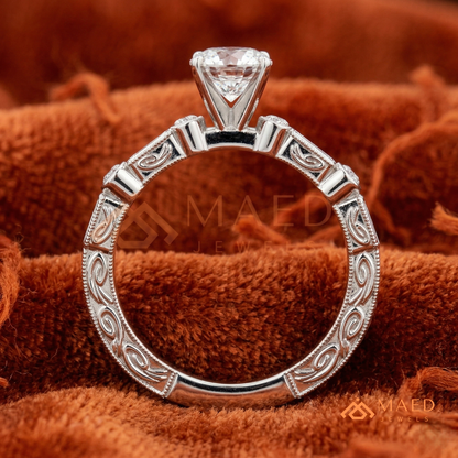 Vintage Pear Cut Multi-Stone Engagement Ring | 14K Gold, Rose Gold & Silver