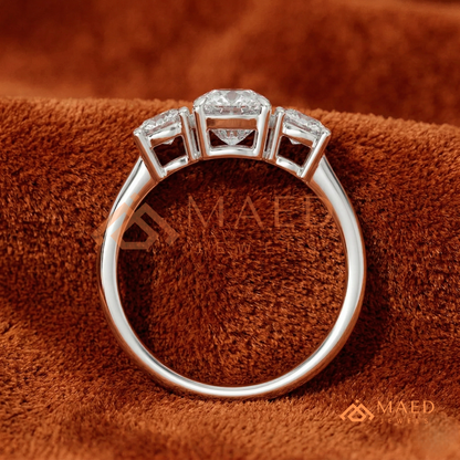 Classic Oval 3-Stone Trilogy Engagement Ring in Gold, Rose Gold & Silver