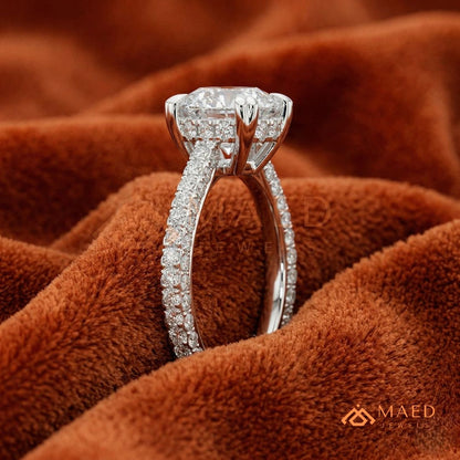 Nature-Inspired Radiant Cut Three-Stone Engagement Ring with Thorn Band in Silver, 14K Gold & Rose Gold