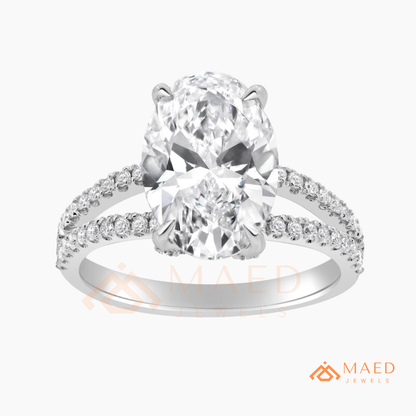 Nature-Inspired Radiant Cut Three-Stone Engagement Ring with Thorn Band in Silver, 14K Gold & Rose Gold