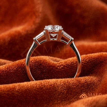 Classic 3-Stone Tapered Baguette Ring in 14K Yellow Gold, Rose Gold & Sterling Silver