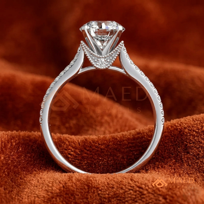 Multi-Row Pavé Split-Shank Engagement Ring – Glamour Diamond Ring