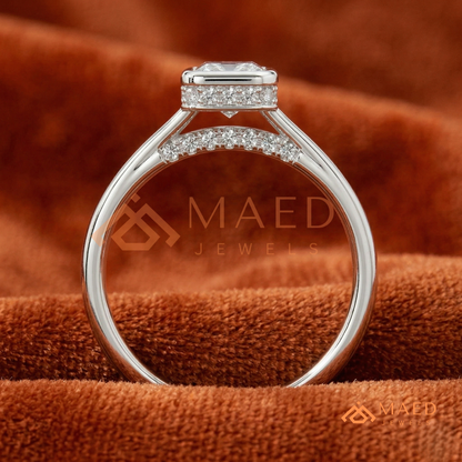 Radiant Cut Diamond Bezel Solitaire Ring | 14k Gold, Rose Gold & Sterling Silver